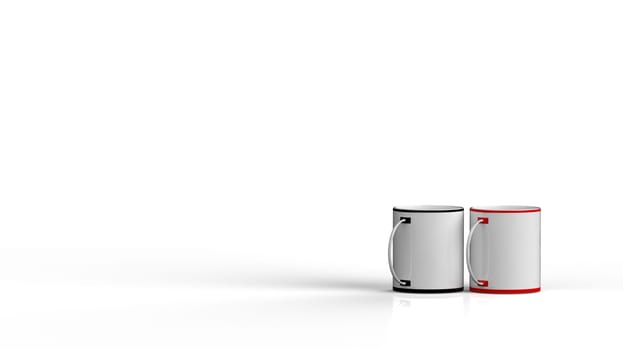 The 3d rendering cup with nice background color