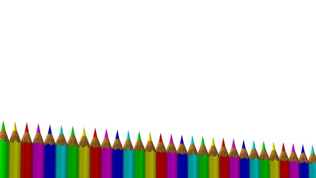 The 3d rendering of colorful pens with nice background color