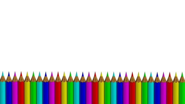 The 3d rendering of colorful pens with nice background color