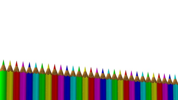 The 3d rendering of colorful pens with nice background color