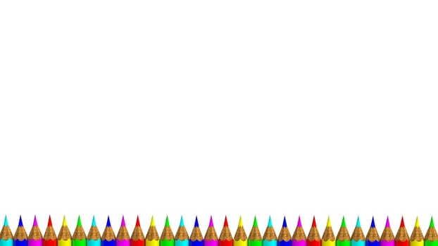 The 3d rendering of colorful pens with nice background color
