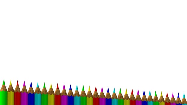 The 3d rendering of colorful pens with nice background color