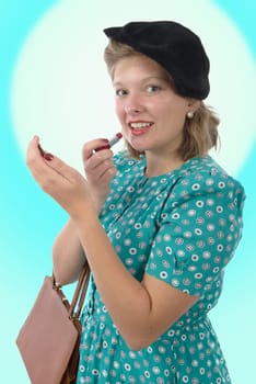 pretty young woman with clothes 1940