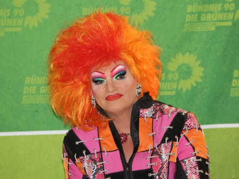 Travesty artist Olivia Jones during a reading from her book -No fear in Andersrum- in Magdeburg in the state cafeteria of Saxony-Anhalt at the Bündnis 90 parliamentary group -The Greens