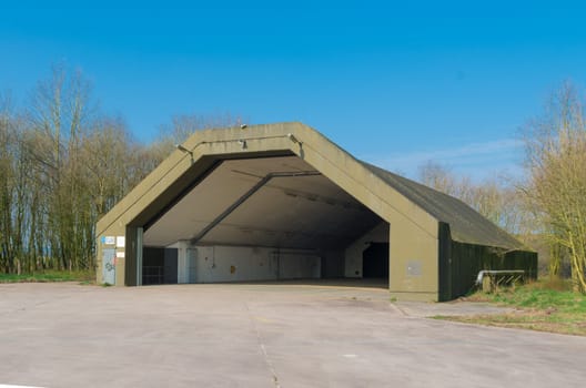 abandoned aircraft bunker on the former military airbase Twente in the netherlands