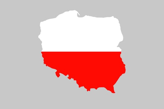 map of poland on a gray background