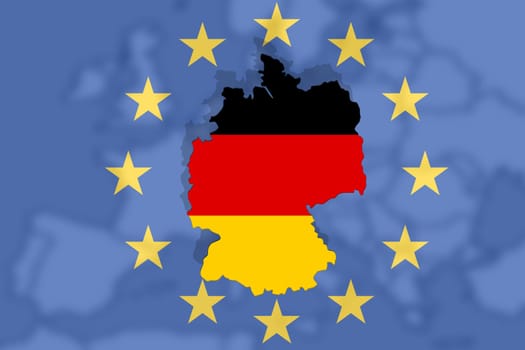 european country germany with natiolan flag on europe background and euro sign