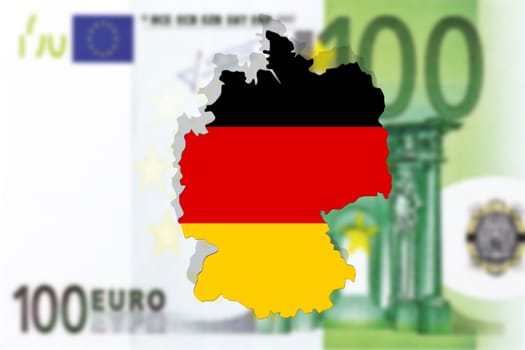 close up on germany on euro 100 banknote