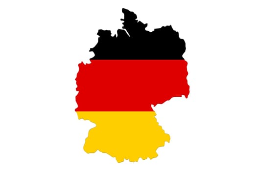 european country germany with flag of italy isolated on white background.