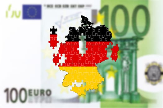 germany falling apart on 100 euro bankote