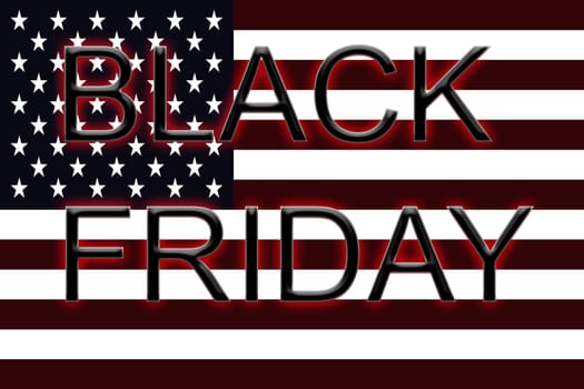 black friday on usa flag background