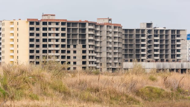 Abandoned construction of apartment houses