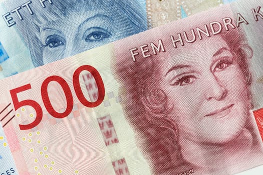 Swedish Currency (100 and 200 notes) Close Up.