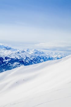 Beautiful mountain landscape.  Winter mountains panorama