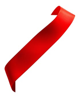 Red satin ribbon isolated on white