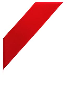 Red satin ribbon isolated on white