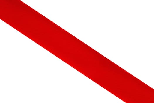 Red satin ribbon isolated on white