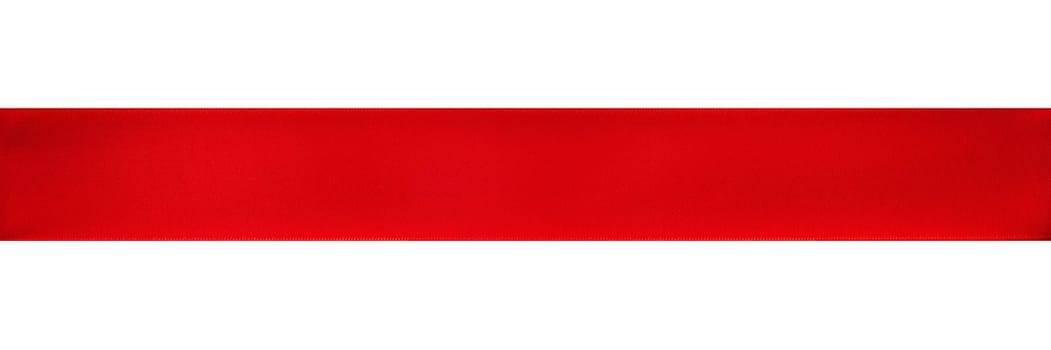 Red satin ribbon isolated on white