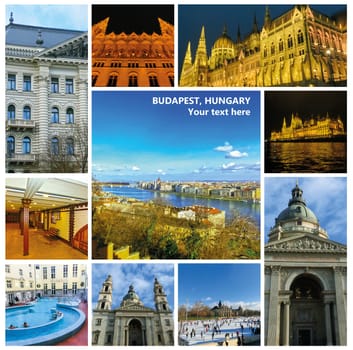 Impressions of Budapest, Collage of Travel Images