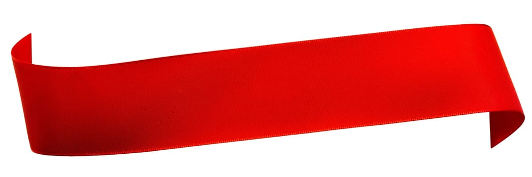 Red satin ribbon isolated on white