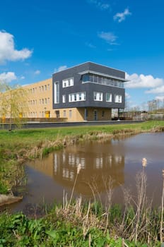exterior of a modern office building in the netherlands