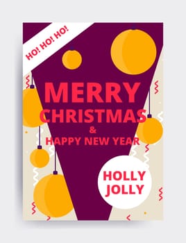 Merry christmas New Year design, eye catching banner template. Bright colorful vector illustrations for greeting card, posters, print, mobile phoned designs, ads, promotional material Yellow Pink Blue