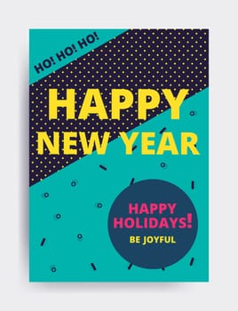 Merry christmas New Year design, eye catching banner template. Bright colorful vector illustrations for greeting card, posters, print, mobile phoned designs, ads, promotional material Yellow Pink Blue