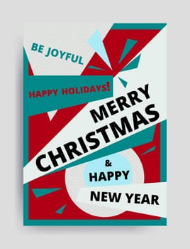 Merry christmas New Year design, eye catching banner template. Bright colorful vector illustrations for greeting card, posters, print, mobile phoned designs, ads, promotional material Yellow Pink Blue