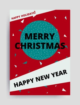 Merry christmas New Year design, eye catching banner template. Bright colorful vector illustrations for greeting card, posters, print, mobile phoned designs, ads, promotional material Yellow Pink Blue