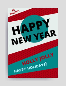 Merry christmas New Year design, eye catching banner template. Bright colorful vector illustrations for greeting card, posters, print, mobile phoned designs, ads, promotional material Yellow Pink Blue