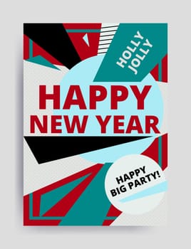 Merry christmas New Year design, eye catching banner template. Bright colorful vector illustrations for greeting card, posters, print, mobile phoned designs, ads, promotional material Yellow Pink Blue