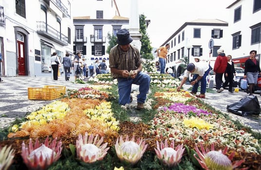 The traditional Spring Flower Festival in the capital Funchal on the island of Madeira in the Atlantic Ocean