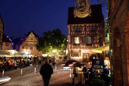 the Market Hall in the old city of Colmar in  the province of Alsace in France in Europe