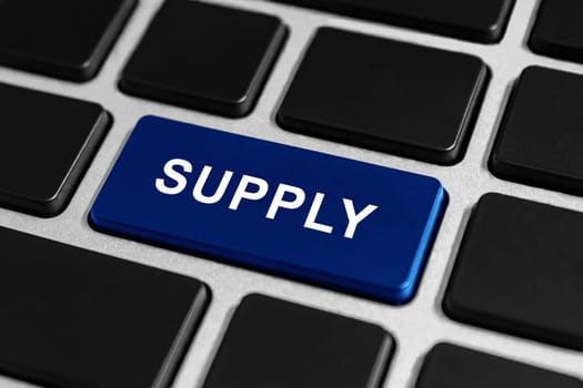 supply blue button on keyboard, business concept