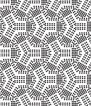Vector universal different geometric seamless pattern. Endless texture can be used for wrapping wallpaper, pattern fills, web background, surface textures Abstract circles halftone design, pointillism