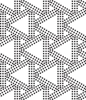 Vector Seamless Black And White Stippling Triangle Decor Halftone Pattern Abstract Background