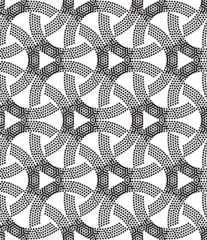 Vector universal different geometric seamless pattern. Endless texture can be used for wrapping wallpaper, pattern fills, web background, surface textures Abstract circles halftone design, pointillism