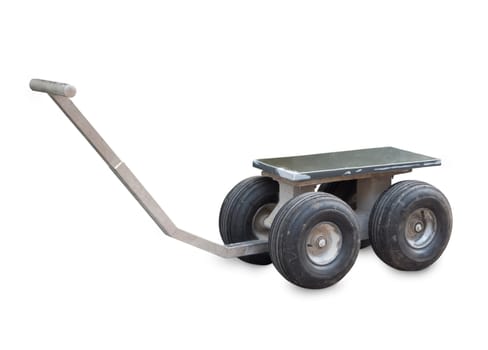 Lateral view of a small load cart for stone setters insulated on white.