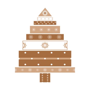 Christmas tree gifts card background. New year vector illustration.