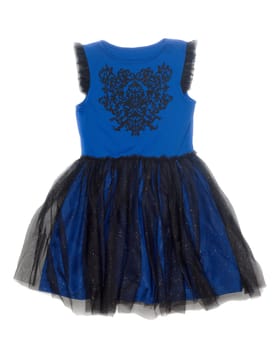 Elegant blue baby dress. Isolate on white background.