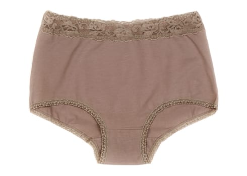 Beige Cotton panties. Isolate on white background.