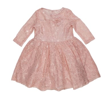 Beige satin dress on a white background