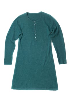 Green Knit Dress. Isolate on white background.
