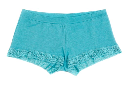 Blue women's panties. Isolate on white background.