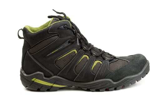 One high-tech waterproof winter boots trekking. Isolate on white.