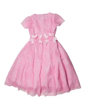 Children's fancy pink dress. Isolate on white.