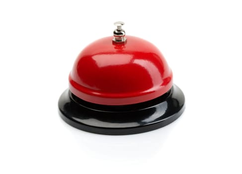 Red and black Service bell ring on a white background.