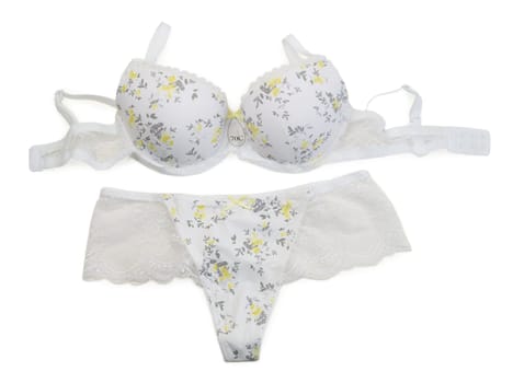 Bright set of lingerie. Isolate on white.