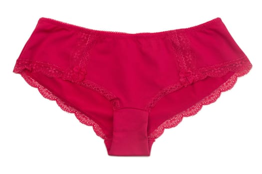 Red sexy panties. Isolate on white.
