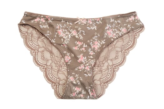 Brown cotton panties. Isolate on white.